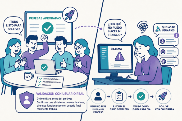 Lo que las Pruebas Unitarias no Detectan: Por Qué tu Release Necesita una Validación de Uso Real Antes del Go-Live